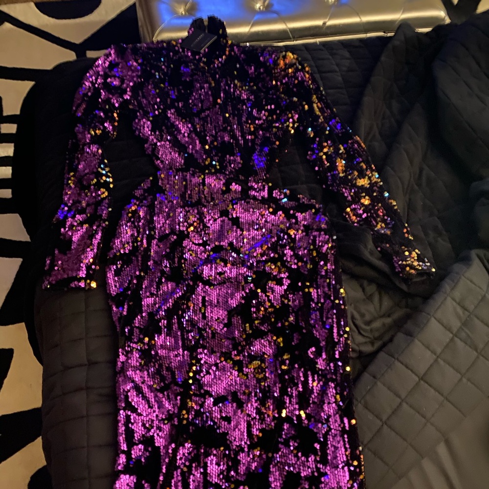 JLUXLABEL purple sequin dress